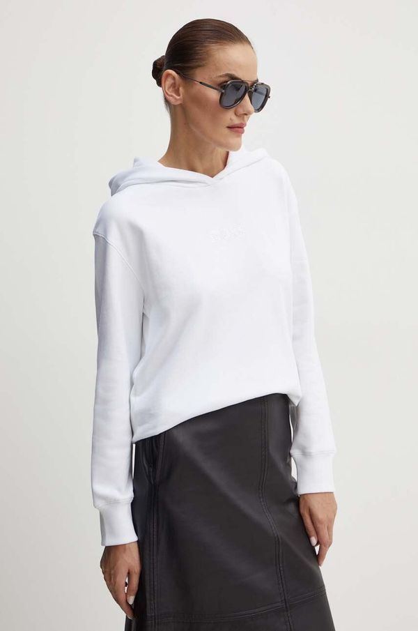 BOSS Orange Pulover Boss Orange ženski, bela barva, s kapuco, 50531821