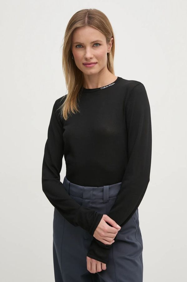 Calvin Klein Jeans Pulover Calvin Klein Jeans ženski, črna barva, J20J224807