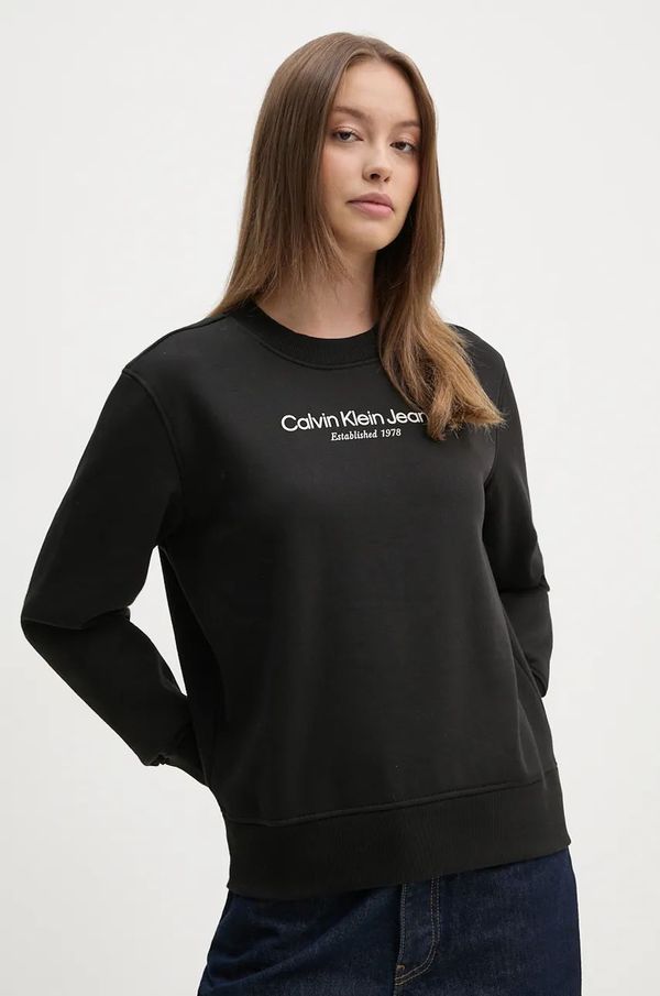 Calvin Klein Jeans Pulover Calvin Klein Jeans ženski, črna barva, J20J224913