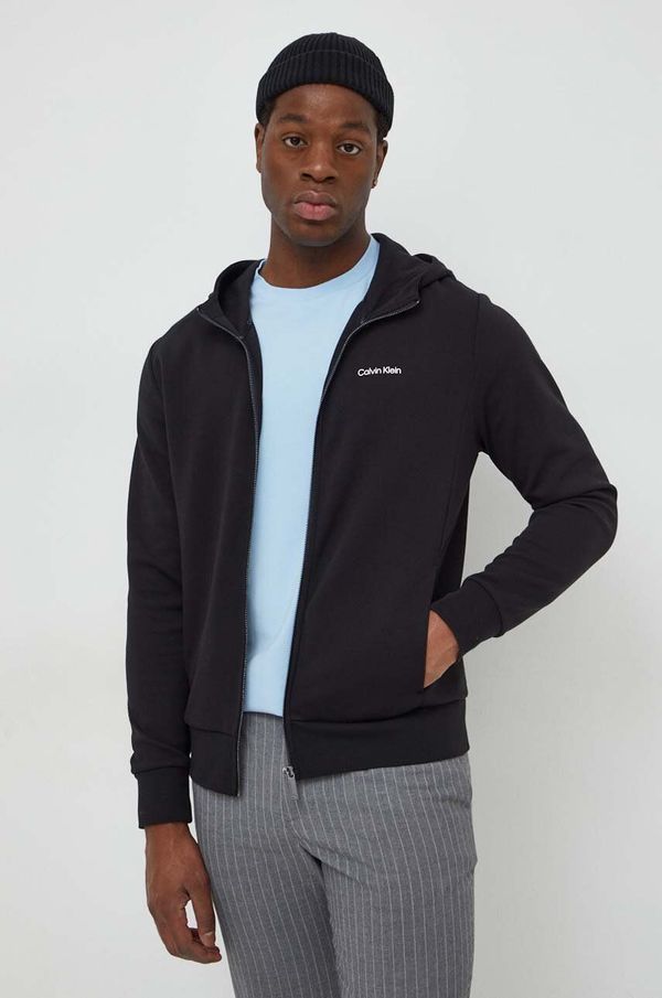 Calvin Klein Pulover Calvin Klein moška, črna barva, s kapuco