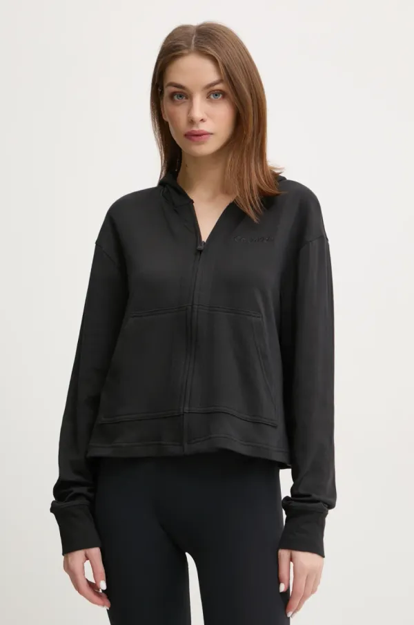 Calvin Klein Underwear Pulover Calvin Klein Underwear ženski, črna barva, s kapuco, LV00QS7504