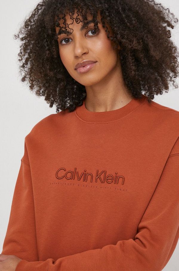 Calvin Klein Pulover Calvin Klein ženska, rjava barva