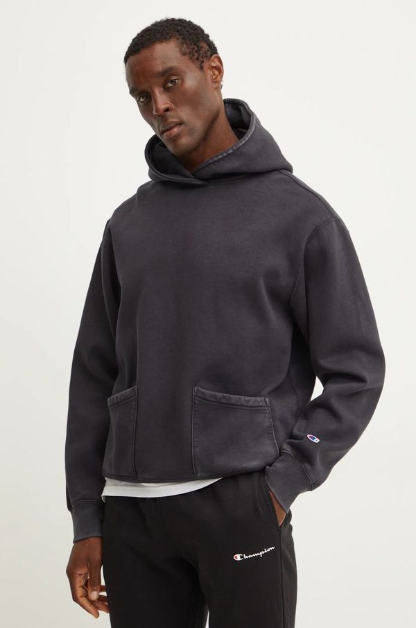 Champion Pulover Champion moški, črna barva, s kapuco, 220510