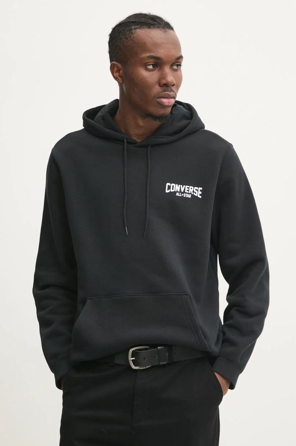Converse Pulover Converse moški, črna barva, s kapuco, 10027108-A01