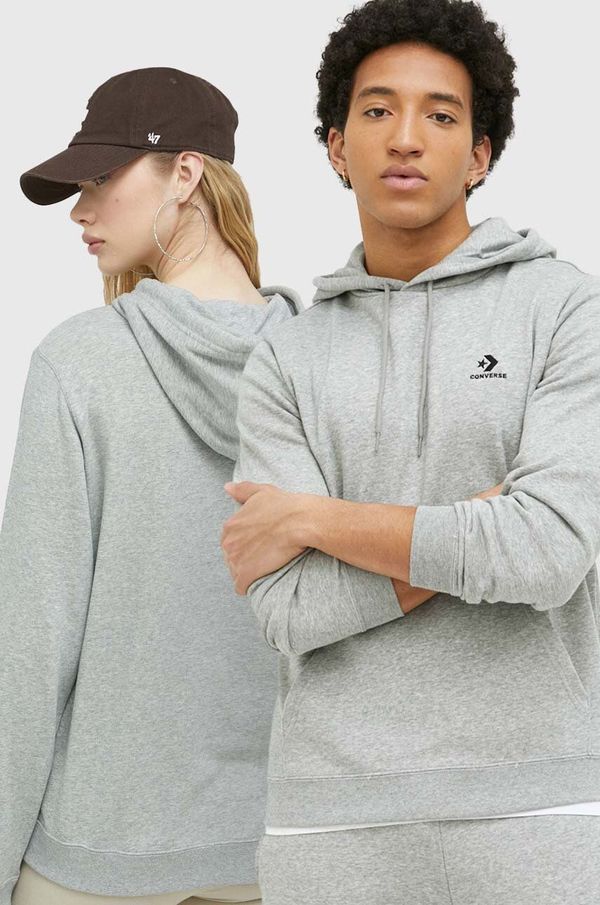 Converse Pulover Converse siva barva, s kapuco