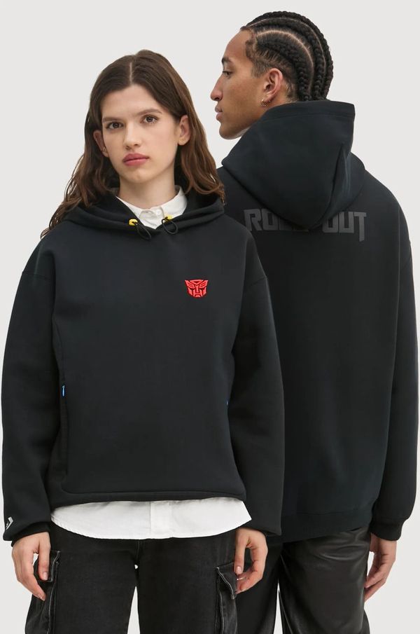 Converse Pulover Converse x Transformers črna barva, s kapuco, 10027840-A01