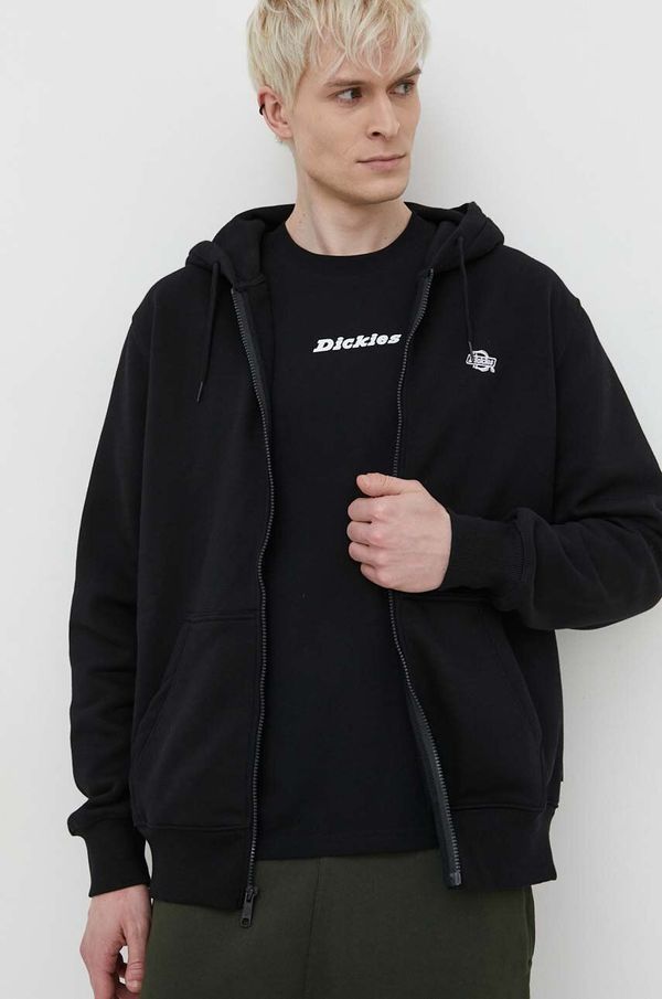 Dickies Pulover Dickies SUMMERDALE ZIP THROUGH moški, črna barva, s kapuco, DK0A4YQA