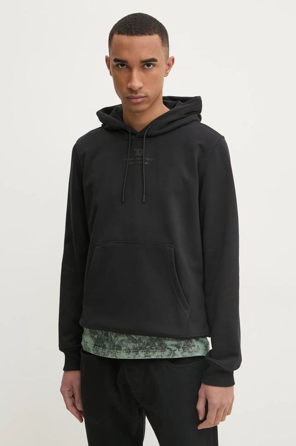 Diesel Pulover Diesel S-GINN-HOOD-R3 SWEAT-SHIRT moški, črna barva, s kapuco, A16425.0HYAT
