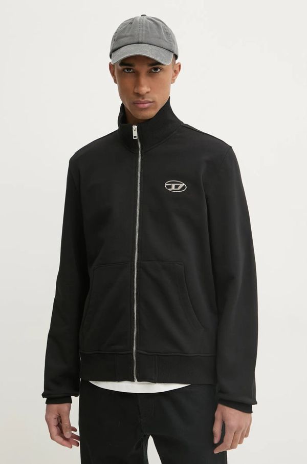 Diesel Pulover Diesel S-GINNI-ZIP-OD SWEAT-SHIRT moški, črna barva, A11439.0BMBJ