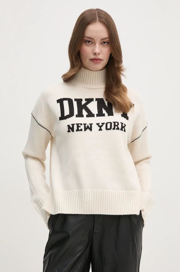 DKNY Pulover Dkny ženski, bež barva, DJ4R0386