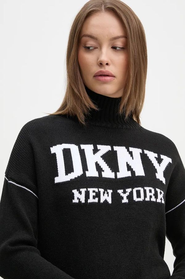 DKNY Pulover Dkny ženski, črna barva, DJ4R0386