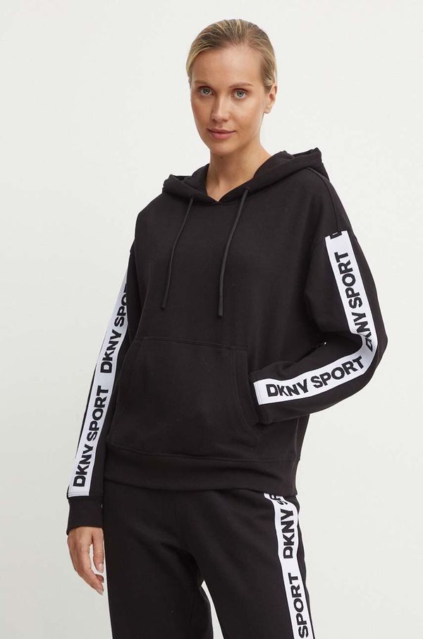 DKNY Pulover Dkny ženski, črna barva, s kapuco, DP4T9950