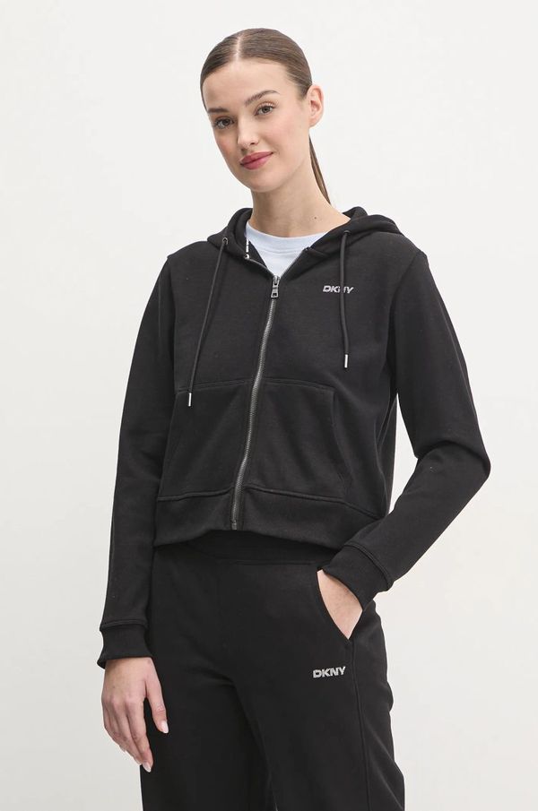 DKNY Pulover Dkny ženski, črna barva, s kapuco, DP5J9508