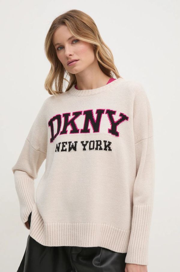 DKNY Pulover Dkny ženski, siva barva, DJ4R0362