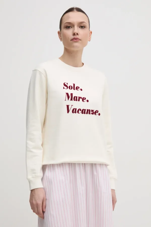 Drivemebikini Pulover Drivemebikini Sole Mare Flock ženski, bež barva, 2024-DMBS-017-ECR