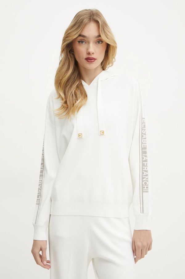 Elisabetta Franchi Pulover Elisabetta Franchi ženski, bež barva, MK34S51E2