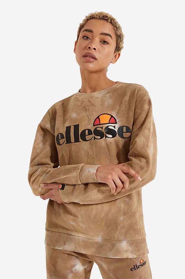 Ellesse Pulover Ellesse Agata Tie Dye ženski, rjava barva