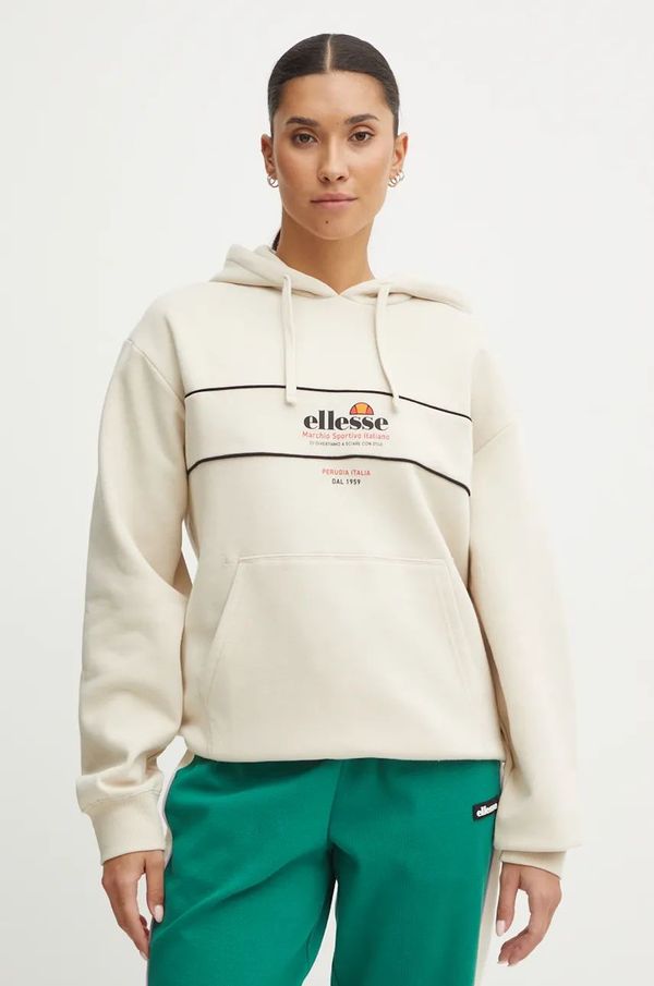 Ellesse Pulover Ellesse GALSTER ženski, bež barva, s kapuco, SGX20922