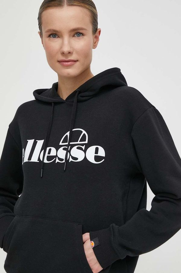 Ellesse Pulover Ellesse Lyara OH Hoody ženski, črna barva, s kapuco, SGP16455