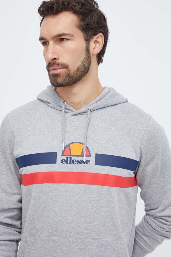 Ellesse Pulover Ellesse moška, siva barva, s kapuco