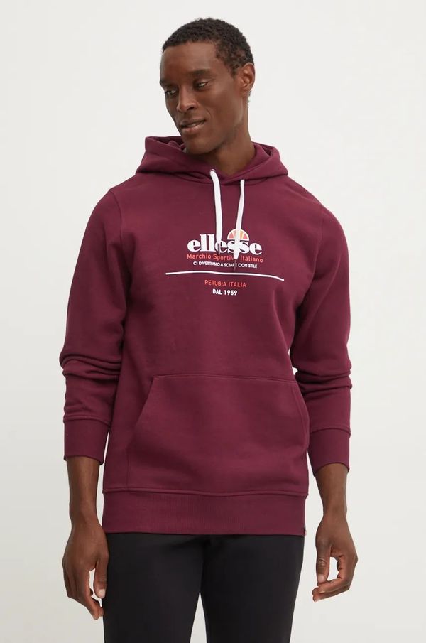 Ellesse Pulover Ellesse MVELLO moški, bordo barva, s kapuco, SHX20948