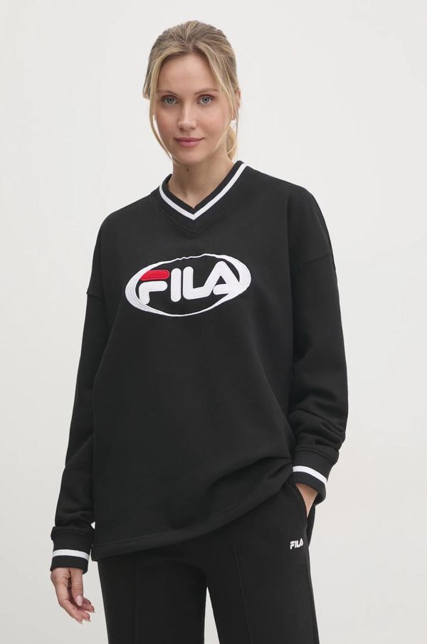 Fila Pulover Fila Langerma ženski, črna barva, FAW0894