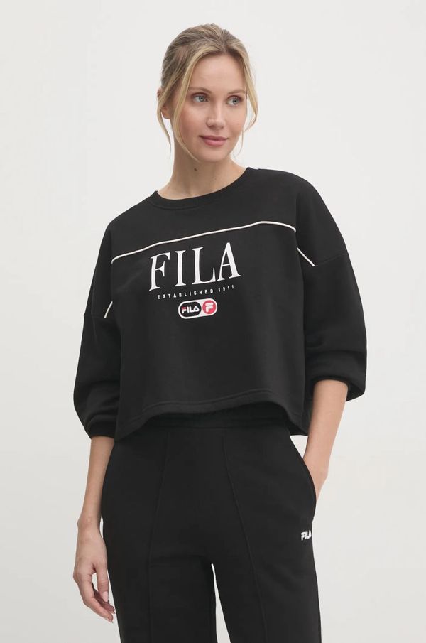 Fila Pulover Fila Lewistown ženski, črna barva, FAW0912