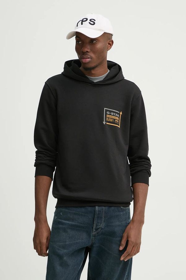 G-Star Raw Pulover G-Star Raw moški, črna barva, s kapuco, D25442-D797