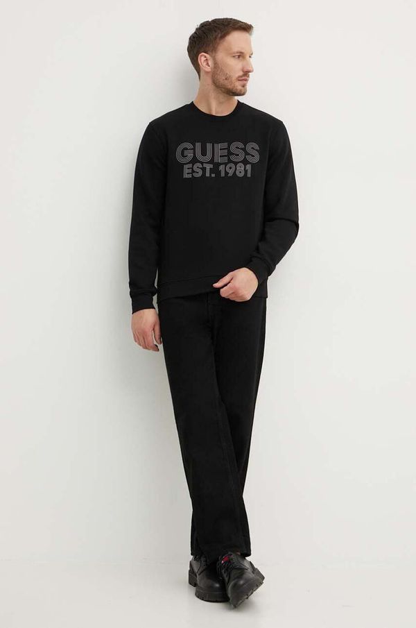 Guess Pulover Guess BEAU moški, črna barva, M4YQ08 K9Z21