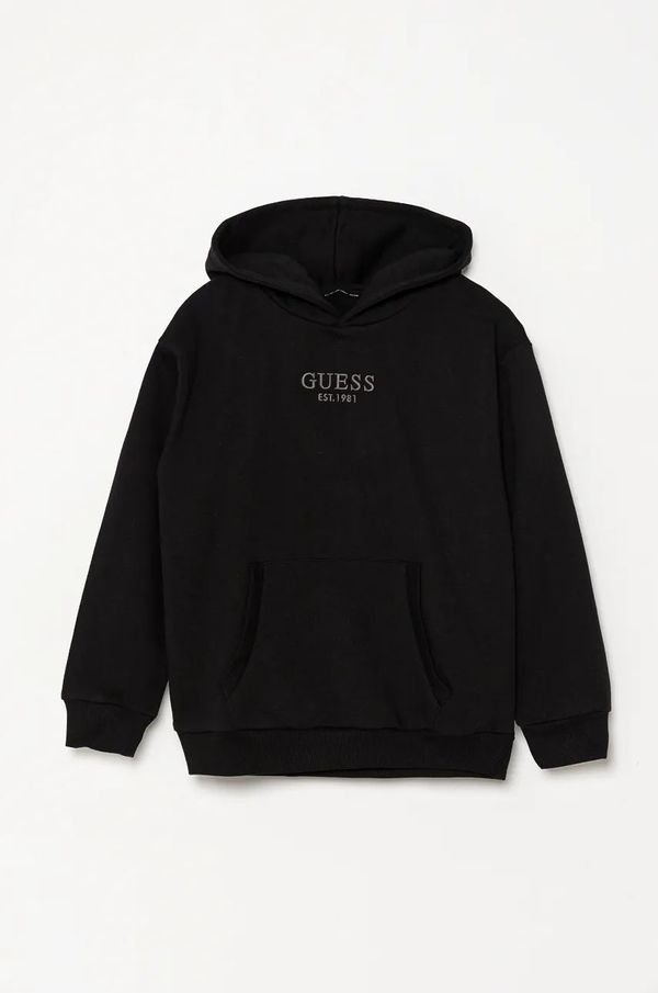 Guess Pulover Guess črna barva, s kapuco, L4BQ29 KAV33