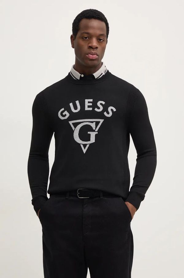 Guess Pulover Guess EDGAR moški, črna barva, M4BR06.Z3H82