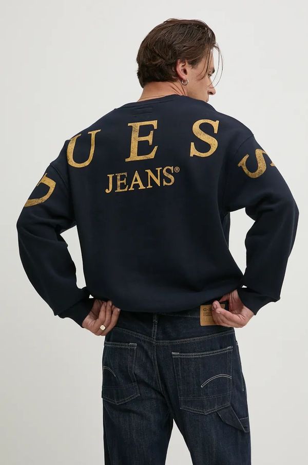 Guess Jeans Pulover Guess Jeans moški, mornarsko modra barva, M4BQ40 K9V31