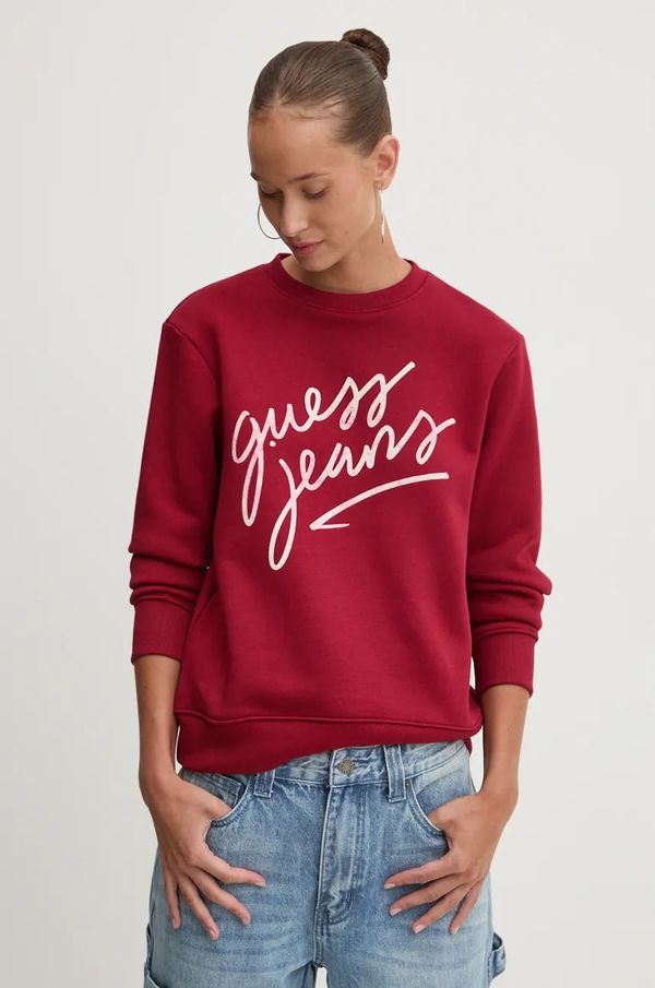 Guess Jeans Pulover Guess Jeans ženski, rdeča barva, W4BQ17 KC811