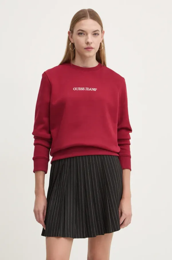 Guess Jeans Pulover Guess Jeans ženski, rdeča barva, W4YQ10 KC811