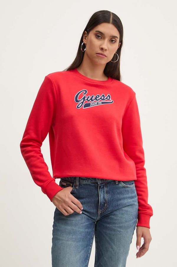 Guess Jeans Pulover Guess Jeans ženski, rdeča barva, W4YQ11 KC811