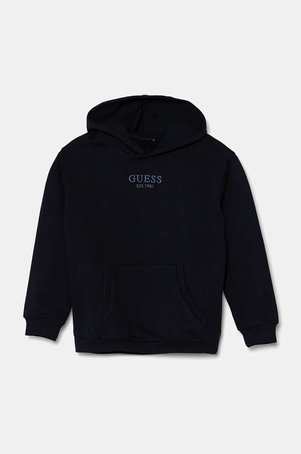 Guess Pulover Guess mornarsko modra barva, s kapuco, L4BQ29 KAV33