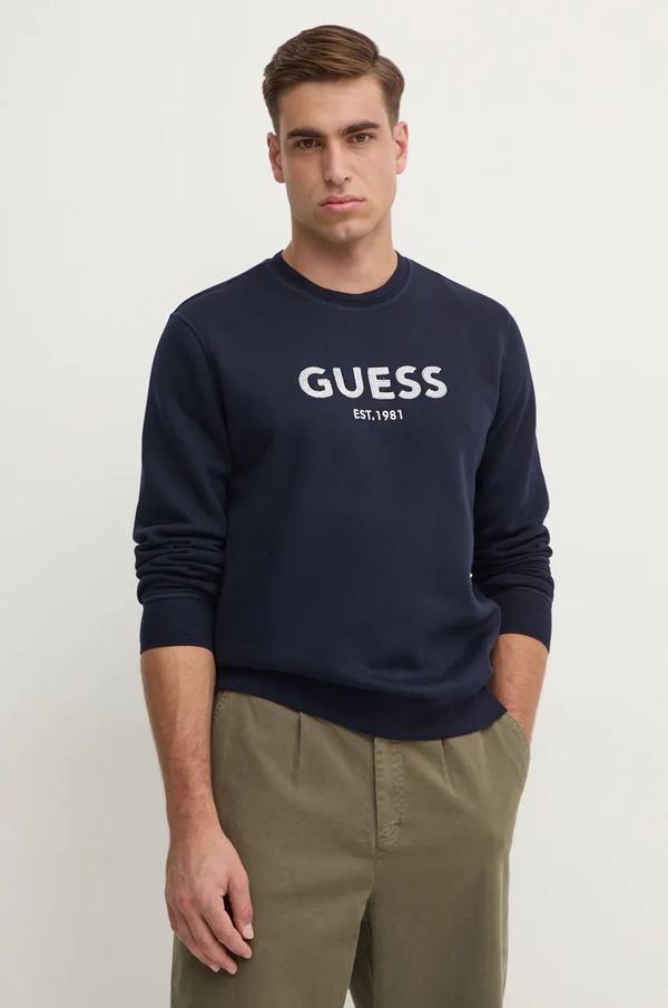 Guess Pulover Guess moški, mornarsko modra barva, M4BQ23.K9Z21