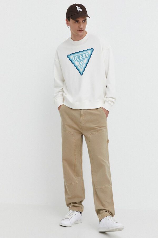 Guess Originals Pulover Guess Originals bež barva