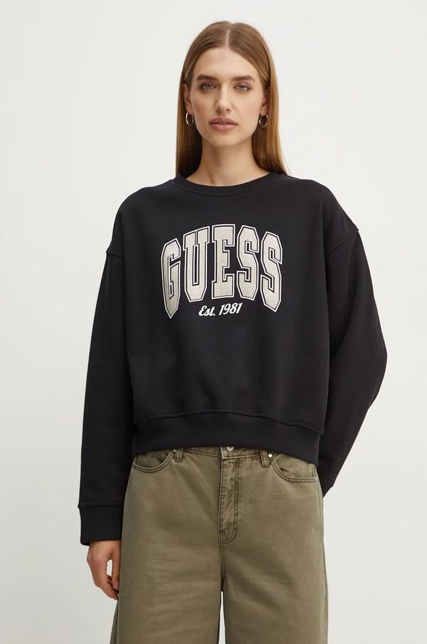 Guess Pulover Guess ženski, črna barva, W4BQ10 KBY51