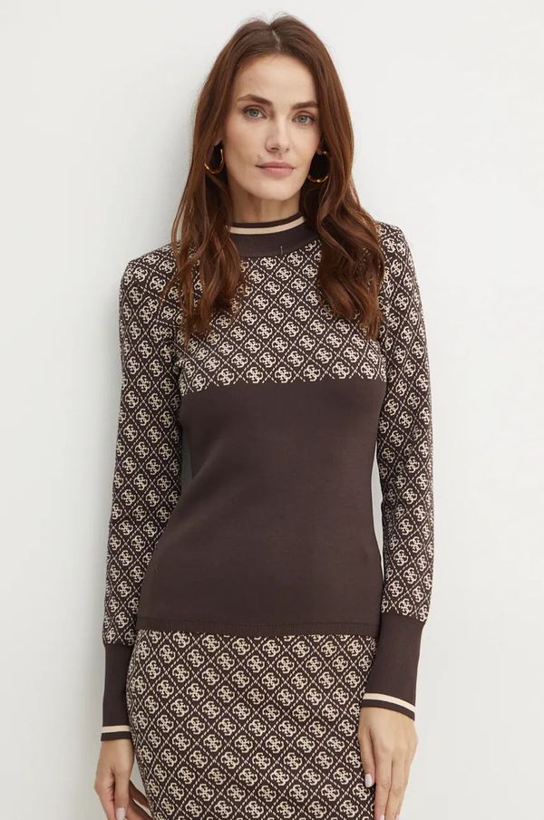 Guess Pulover Guess ženski, rjava barva