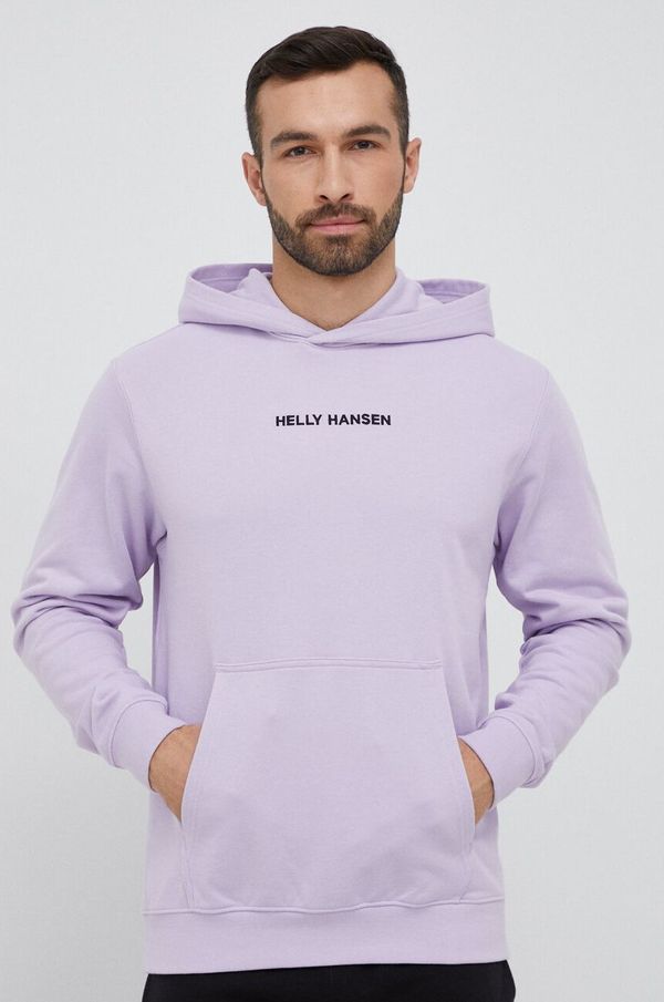 Helly Hansen Pulover Helly Hansen moška, vijolična barva, s kapuco