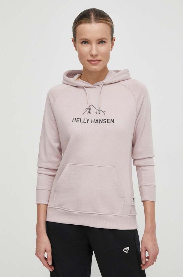 Helly Hansen Pulover Helly Hansen ženski, roza barva, s kapuco, 63427