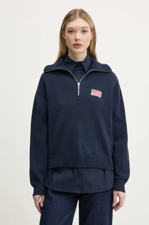 Hollister Co. Pulover Hollister Co. ženski, mornarsko modra barva, KI350-5013