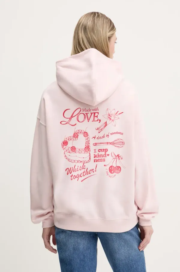 Hollister Co. Pulover Hollister Co. ženski, roza barva, s kapuco, KI352-5078