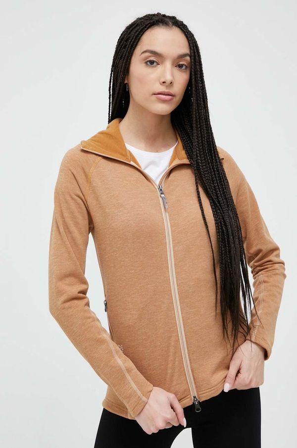 Houdini Pulover Houdini ženska, rjava barva, s kapuco