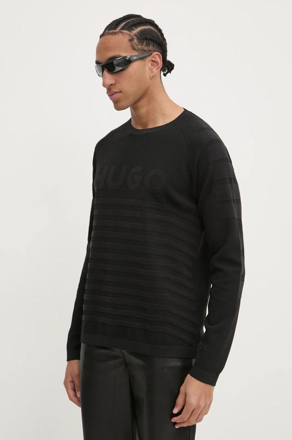 Hugo Pulover HUGO moški, črna barva, 50531839