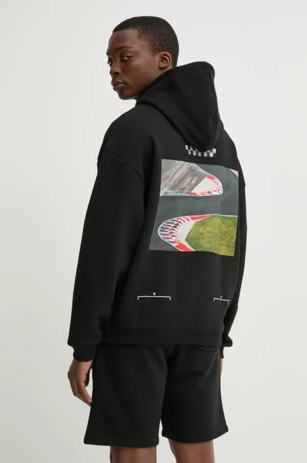 HUGO Pulover HUGO moški, črna barva, s kapuco, 50531738