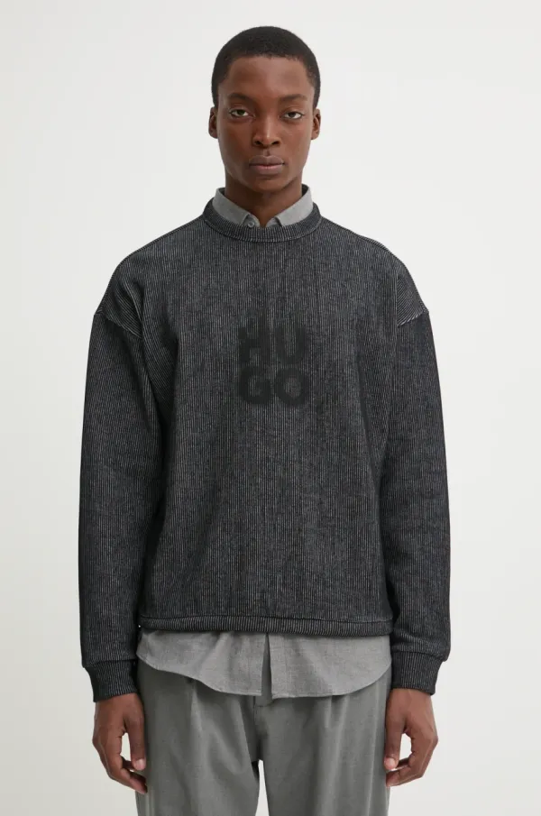 HUGO Pulover HUGO moški, siva barva, 50531028