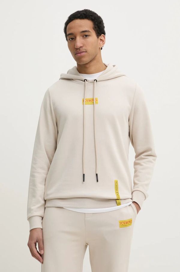 Iceberg Pulover Iceberg moški, bež barva, s kapuco, E040 6317