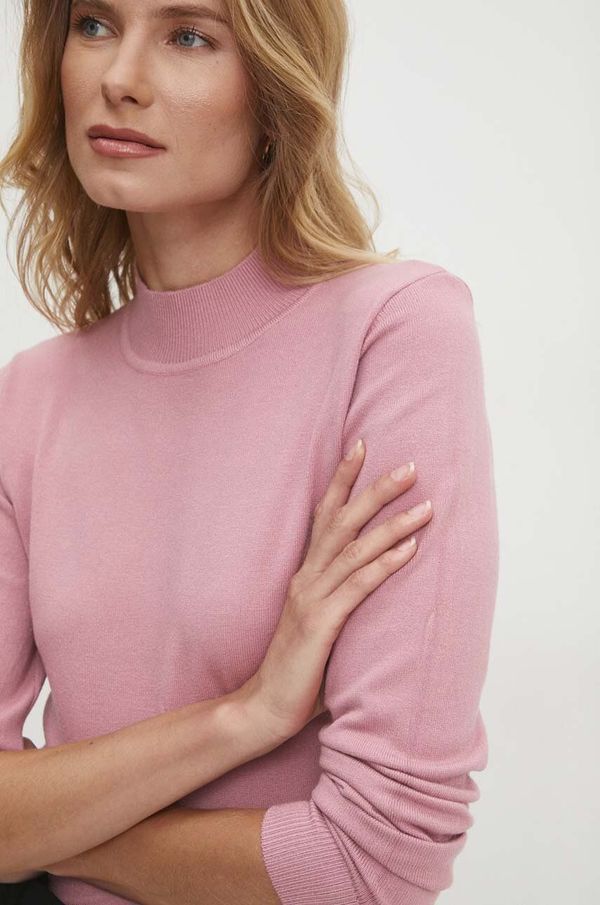Answear Lab Pulover iz kašmirja Answear Lab roza barva